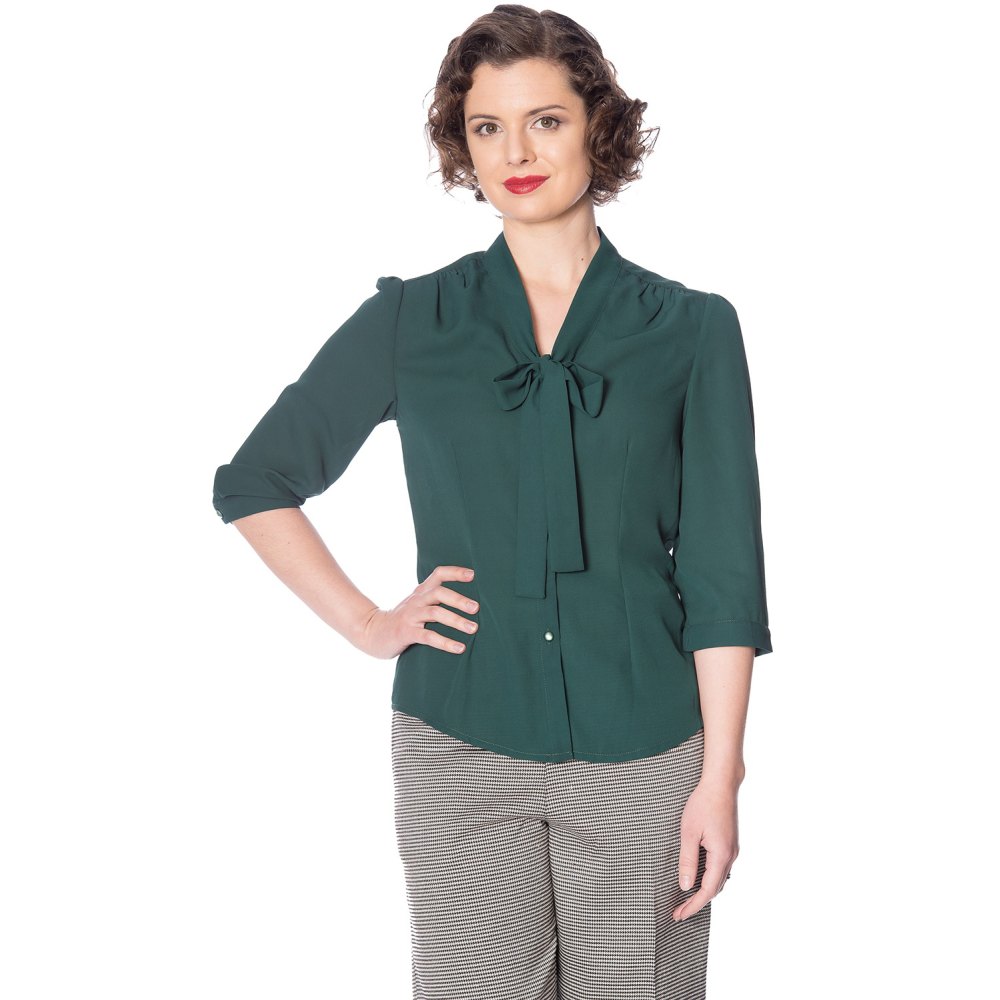 Dancing Days - PERFECT PUSSYBOW Blouse - Groen